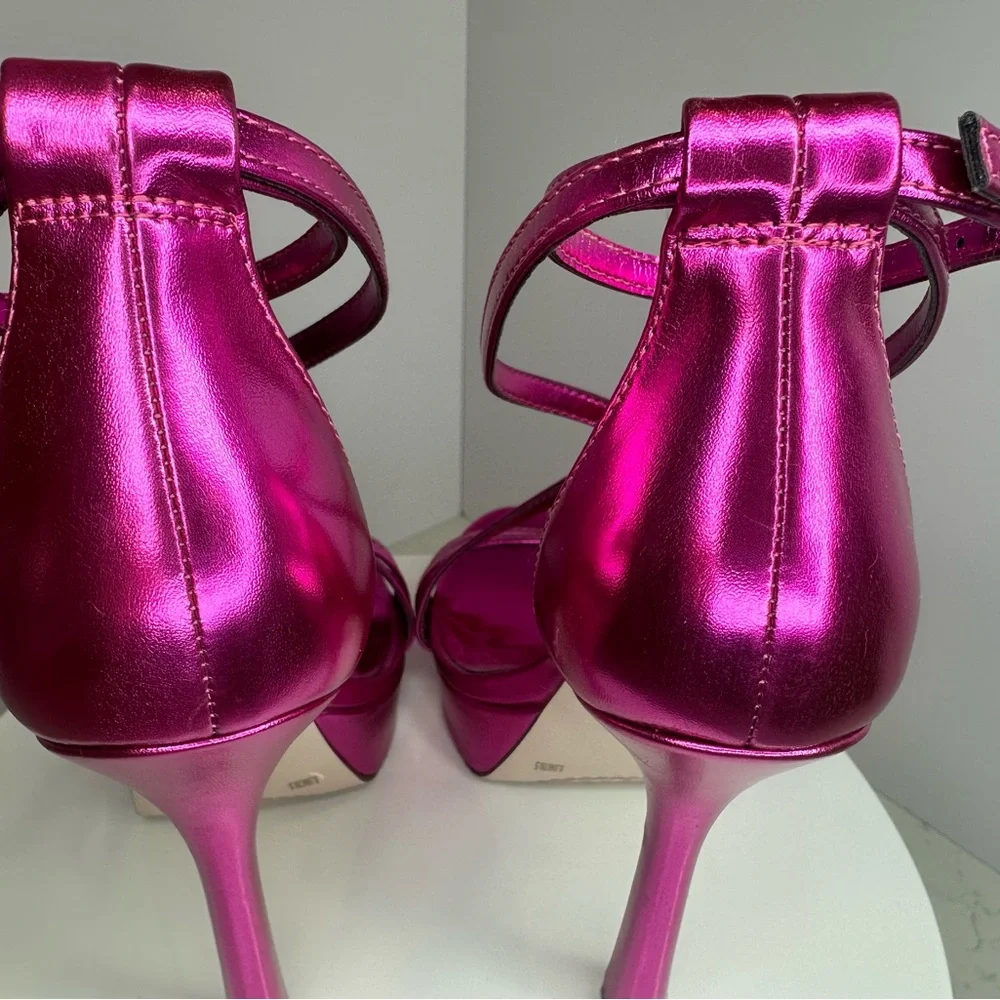 Jessica Simpson Shyremin Fuchsia Strappy Heels - Picture 13 of 13
